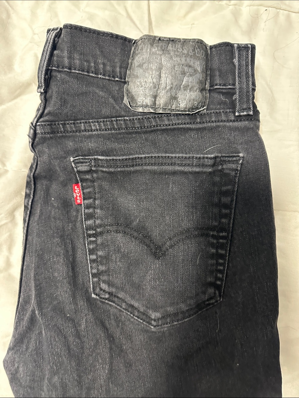 Levi's Men's Slim Black Jeans with Red Tab